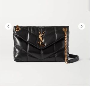 SAINT LAURENT Black Puffer Toy quilted leather shoulder bag